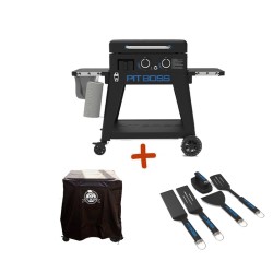 Pack Ultimate Plancha à gaz 2 feux + Housse et kit ustensiles Pit Boss