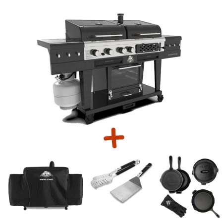 Pack MEMPHIS 2.0 - Barbecue 3 en 1 + Housse et ustensiles