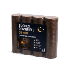 Bûches de bois densifiées longue durée - Bûche de nuit